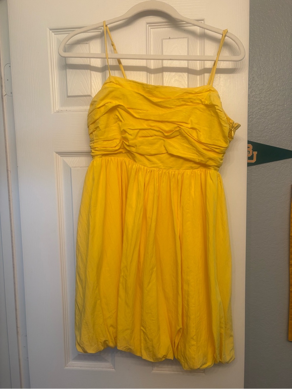H&M Bright Yellow Spaghetti-Strap Mini Dress